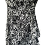 Lush Clothing Lush Strapless Animal Print Side Waterfall Ruffles Mini Cocktail Lined Dress S Photo 0