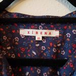 Xirena Navy Ditsy Floral Print Half Button Long Sleeve Tunic Shirt Dress XS Photo 7