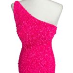 Sherri Hill  Hot Pink Sequins Formal Gown One-Shoulder (Style 54330) Photo 4