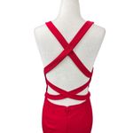 EXPRESS NEW  Red Bodycon Dress L Cut Out Criss Cross Back Cocktail Holiday Party Photo 4