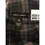 Almost Famous High Rise Mini Skirt size MEdium Gray Plaid Zipper left side NWT Photo 3