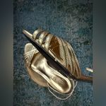 NOS 2011 Lauren Ralph Lauren gold leather ankle strap kitten heels, size 7.5B Photo 7