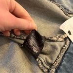 Balmain  Women’s Moto Jacket Denim Open Front Acid Wash Light Size XXL Photo 5