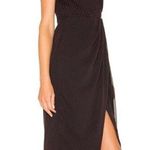 NBD Averie Polka Dot Midi Wrap Dress Black Sz Small NWT Photo 0