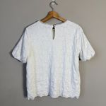 Vince Camuto  Puff Sleeve Lace Textured Blouse Women's Small White Layered Boho Photo 3