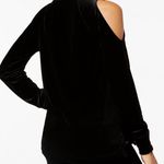 Material Girl Black Velour Cold Shoulder Top Photo 1