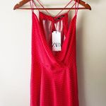 ZARA Silky Red Polka Dot Mini Dress Open Back Medium New Tags Photo 0