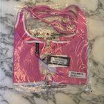 Pretty Little Thing NWT  Pink Denim Bralette Ring Detail Coated Tie Neck Top US 12 Photo 2