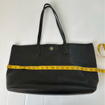 Tory Burch Perry Pebbled Leather Tote Bag Black Large Photo 6