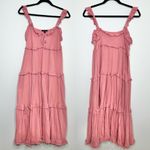 J.Crew  Tiered Knit Keyhole Maxi Dress in Pink Photo 2
