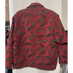 Vintage 90s Painted Pony Tapestry Blazer Jacket Fall Leaves USA Womens Medium Red Photo 5