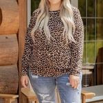 Chic Soul Plus Size 2X Top Pullover Leopard Animal Print Long Sleeve Women’s Photo 0