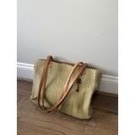 Fossil Vintage Tan Sage Woven Shoulder Bag Purse Natural Straw Leather Trim Photo 1