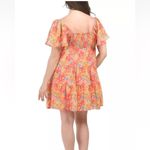 Marissa Olivia Red Floral Ruffle Sleeve Smocked Mini Dress L Size L Photo 7
