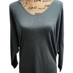 Nally & Millie USA Charcoal Gray Dolman Sleeve Top Casual Chic Versatile Green Size L Photo 0