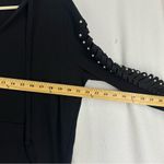 Venus Pullover Hoodie Pearl Sleeve Sweatshirt Womens Medium Black Photo 5