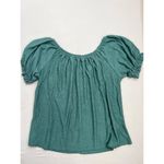 Philosophy  Womens Size M Green Swiss Dot Puffed Sleeve Blouse Bohemian Photo 2