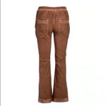 Pretty Angel 🆕 Coffee Lace-Accent Wide-Leg Linen Blend Pants S🆕 Photo 1