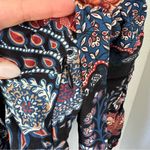 Farm Rio NWT Anthropologie +  Crochet Long Sleeve Boho Maxi Dress in Navy Blue Photo 10