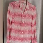 Charter Club  WOMEN’S PINK PAISLY LINEN BUTTON UP SHIRT SZ: S Photo 0