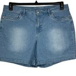 Gloria Vanderbilt SZ 14 Jacqueline Jean Shorts Embellished Stretch Light Wash Photo 0