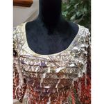 Investments Multicolor Tiered Ruffles V Neck Long Sleeve Ruffle Top Blouse XL Photo 10