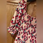 Betsey Johnson  Strawberry Fields Smocked Challis Puff Sleeve Milkmaid Maxi Dress Photo 4