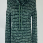 Olive & Oak  Green & Black Striped Cowl Neck Drawstring Sweater Size S Photo 0