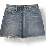 Free People  Zipper Front Denim Mini Skirt Womens‎ Size 24 Blue Festival Photo 0