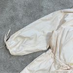 J.Crew Women’s Cotton Poplin Tie-Sleeve Button Front Romper in Palest Peach M Photo 5