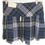 Aerie Women's Size Small Plaid Schoolgirl Mini Skirt Blue Pleated Zip Up bin 9 Photo 1