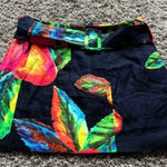 Farm Rio Belted Wrap-Effect Pleated Floral-Print Linen Mini Skirt Size Medium Photo 0