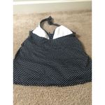 kim rogers  Women's Polka Dot Swim Top with Tie Neck 1pc Size M Black & White Photo 3
