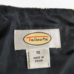 Talbots Y2K  Blue Green Silk Blend Retro Mod Print A-Line Midi Skirt Size 10 Photo 9