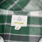 Aerie Offline by  XS  Plaid Green & White Jacket Shacket Oversized Women’s Layers Photo 4