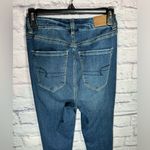 American Eagle distressed Curvy Super High Rise Jeggings dark wash size 4 Photo 4