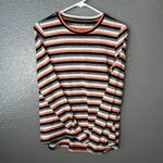 American Eagle  Shirt Sz Small Long Sleeve Soft & Sexy Plush Purple Pink Striped Photo 2