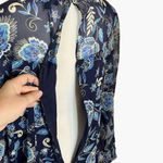 The Limited  Navy Blue Sheer Floral Long Sleeve Shift Dress - Size 10 Photo 5
