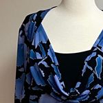 East 5th  Black/Blue Short Sleeve Blouse Photo 1