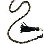 90s Saddle River Black Purse Silver Gold Copper Weave Goldtone Black Twist Strap Photo 3