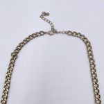 Vintage Y2K Chunky Acrylic Flower Necklace Rhinestone Jewel Statement Retro White Photo 4