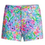 Lilly Pulitzer Like new Callahan Floral Knit Shorts Amalfi Blue Alligator Isle 8 Photo 5