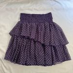 Maje  Floral Print Mid Rise Tiered Skirt Purple Size 3 / L Smocked Waist Boho Photo 0