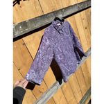 Apostrophe  Womens Top Size‎ XL  Paisley 3/4 Sleeve Shirt Purple Button Up Spring Photo 3