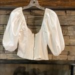 1. State  White Puff Sleeve‎ Crop Blouse Photo 1