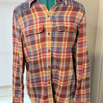 CHAPS Plaid Red Blue Plaid Long Sleeve Button Up Western Rodeo Cowgirl Cotton Photo 0