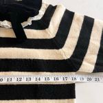 ZARA Black Cream Striped Velvet Lace Trim Bow Collar Sweater Size Small Photo 10