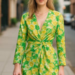 ZARA NWOT FLORAL SILKY SATIN EFFECT KNOTTED BLOGGERS FAV WRAP MINI DRESS Photo 0