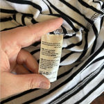 Chico's Chico’s size 1 black white stripe vneck short sleeve ultimate tee M 100% cotton Photo 2