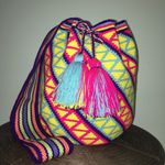 Columbian Festival Crossbody bucket bag Tassels nEW Purple Photo 1